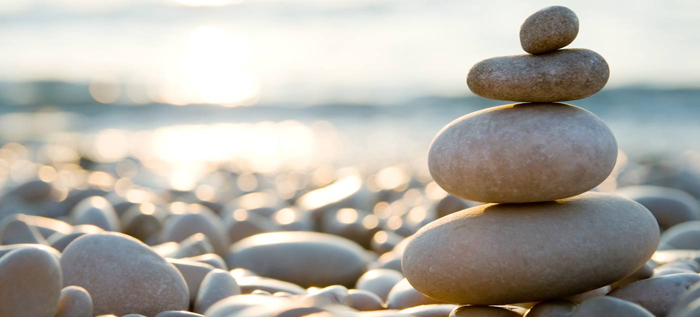 stones stacked at the beach