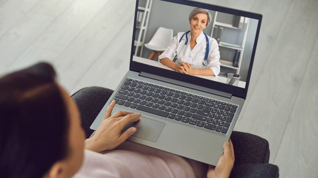 healthcare influencer marketing patient watches doctor on laptop